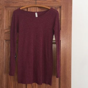 Maroon sweater with sequin elbow patches
